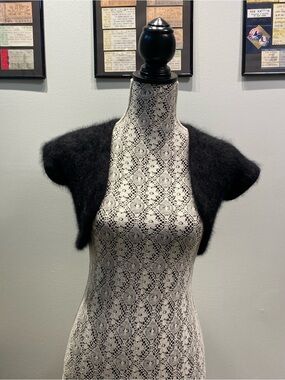Jacob Black Fuzzy Short-Sleeve Shrug
